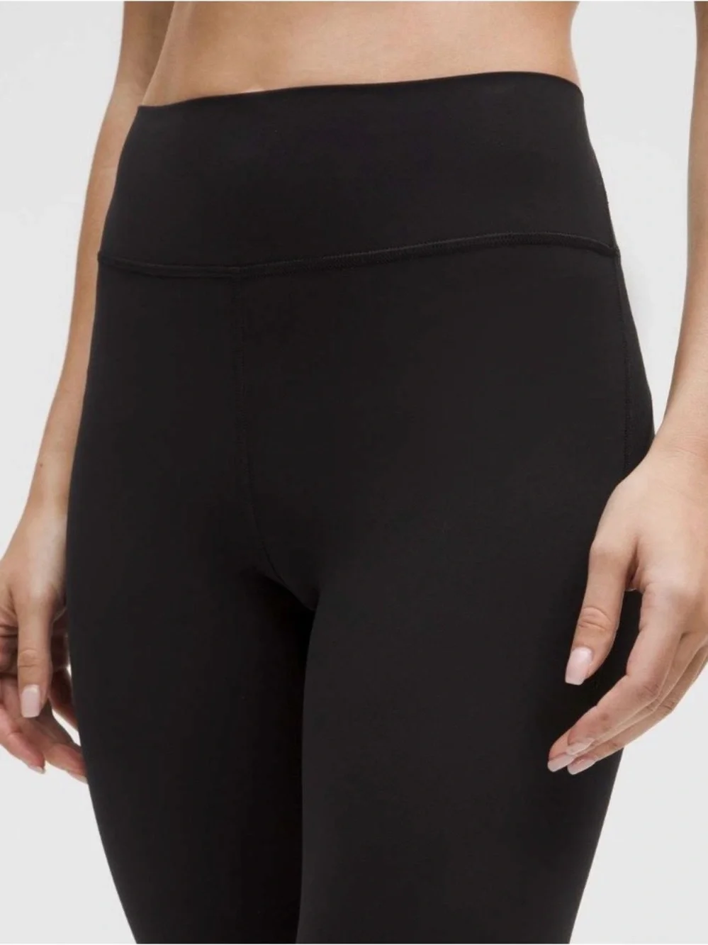 Lululemon Groove High-Rise Ribbed Panel Tight 28” Black Nulu Leggings Size 8